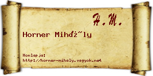 Horner Mihály névjegykártya